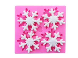 Molde silicona 4 copops de nieve y 1 corazon